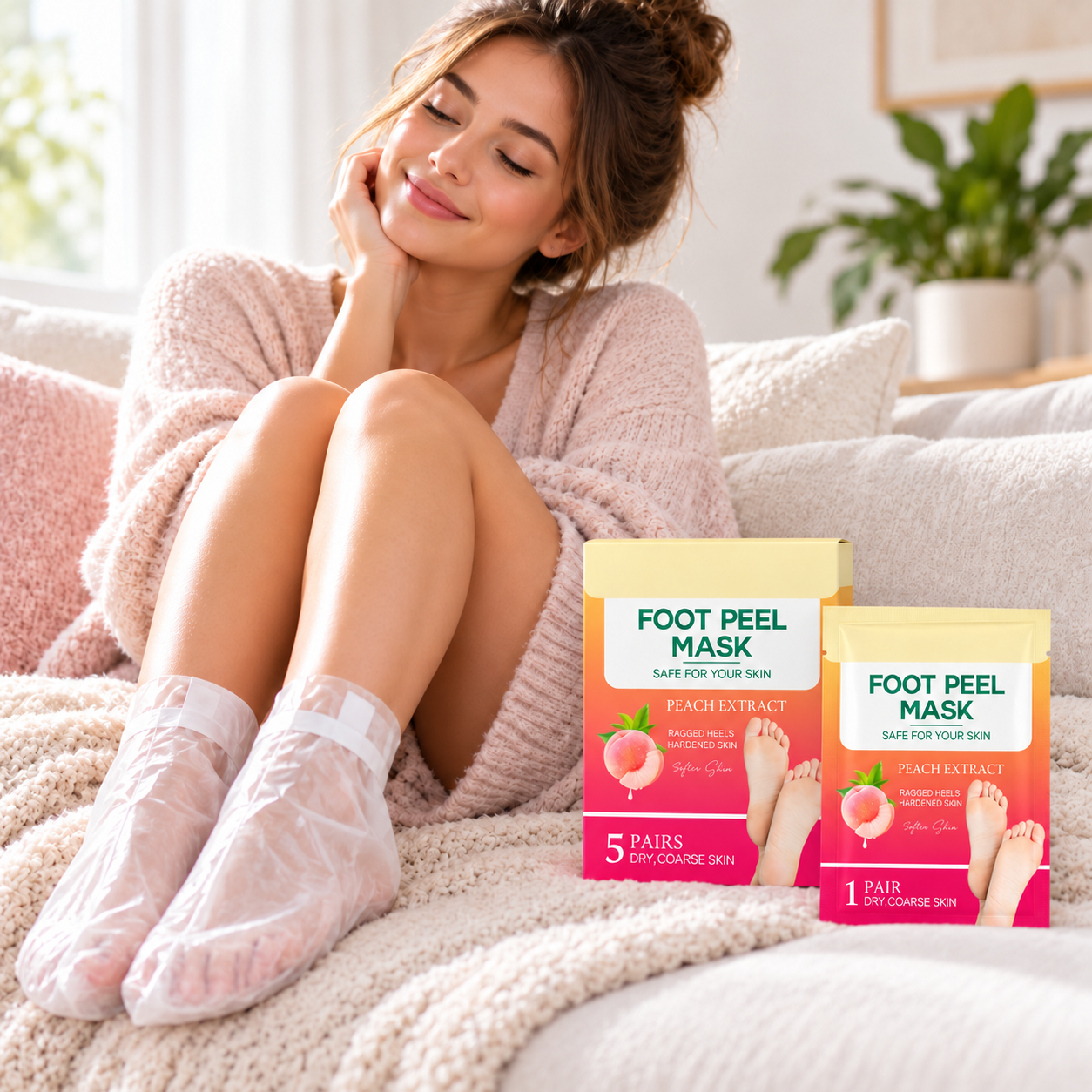 Peach Foot Peel Mask – Soft & Smooth Feet
